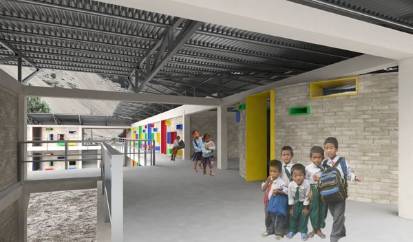 Kids of Kathmandu_Secondary School_Courtyard Scheme_LibraryView_SHoP Architects PC
