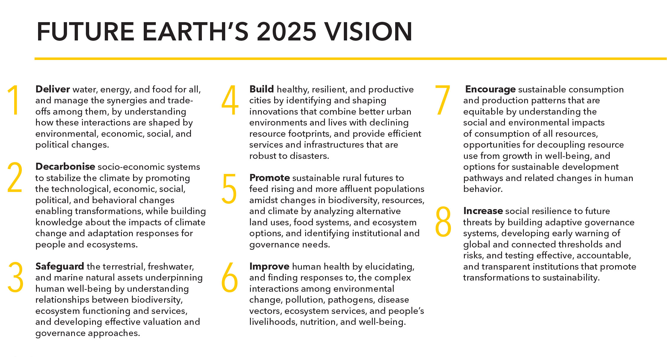 Future Earth, 2025 Vision