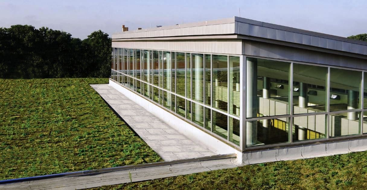 glass green roof