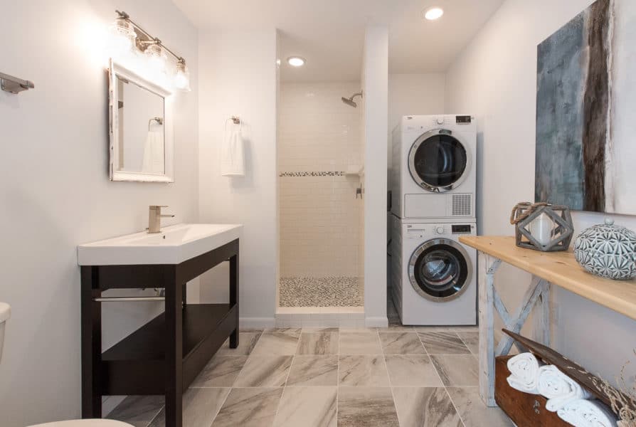 Washer and Dryer in Bathroom