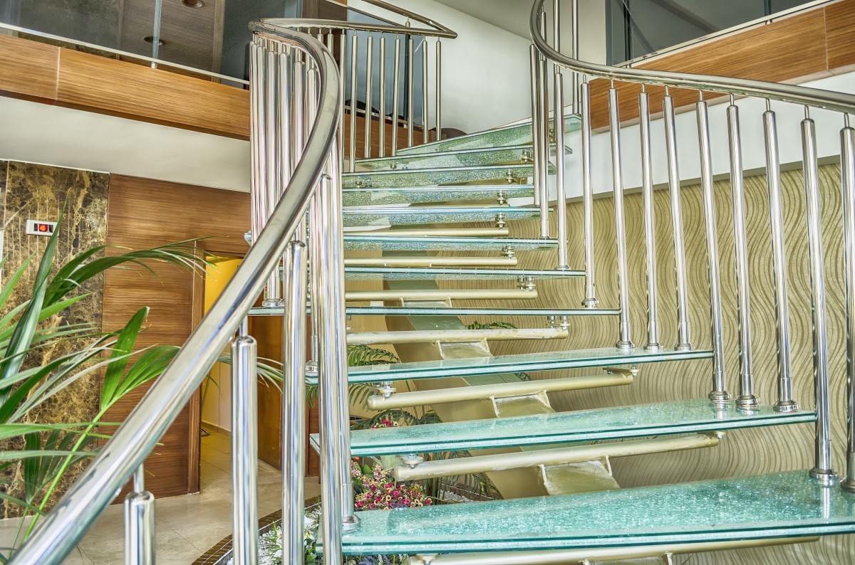 glass stairs Fitwel