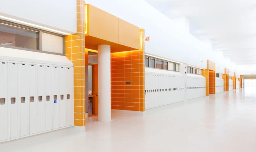 schott orange hallway