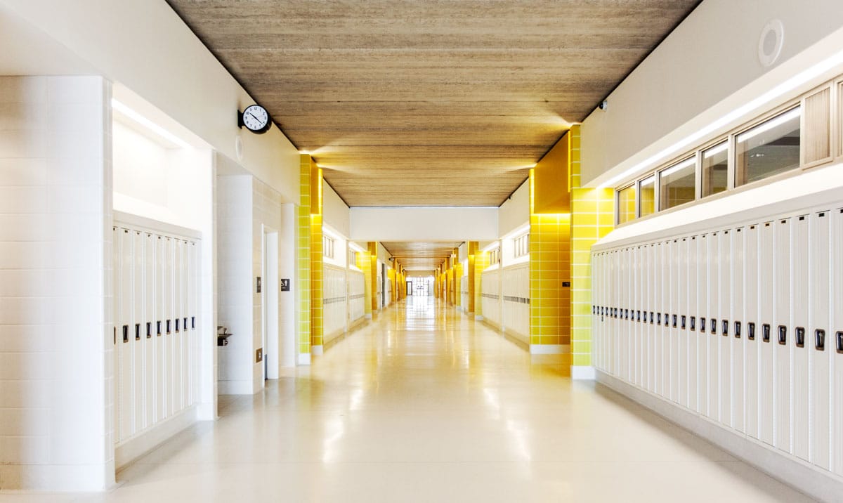 schott yellow hallway