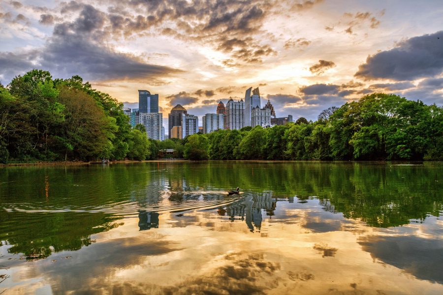 atlanta-greener-future--AtlantaMidtownLakeClaraMeerSkyline-from-Piedmont-Park