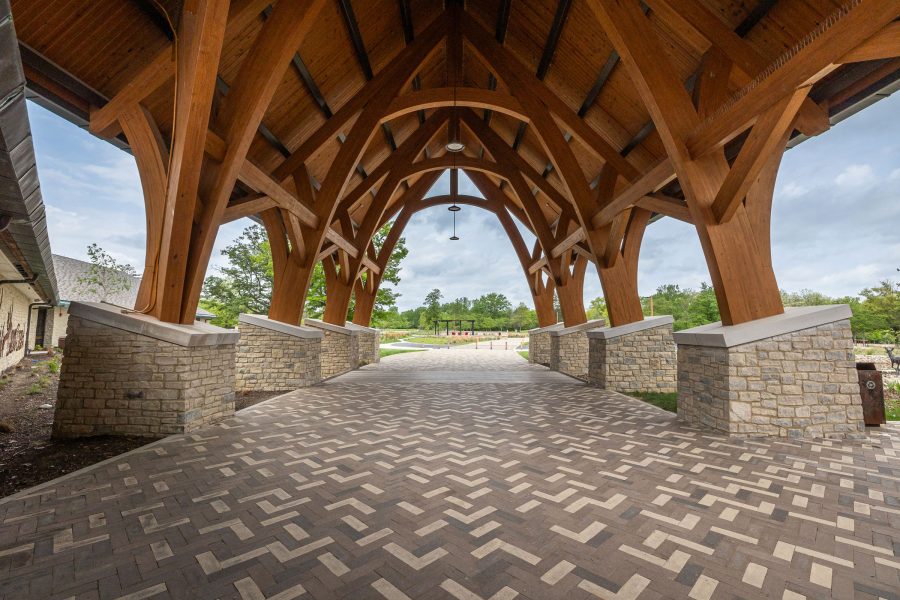 cutting emissions mass timber swarthmore exterior entrance