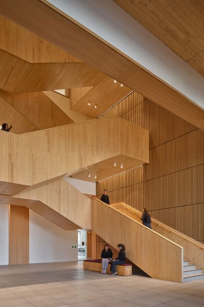 low carbon construction limberlost places wood stairs