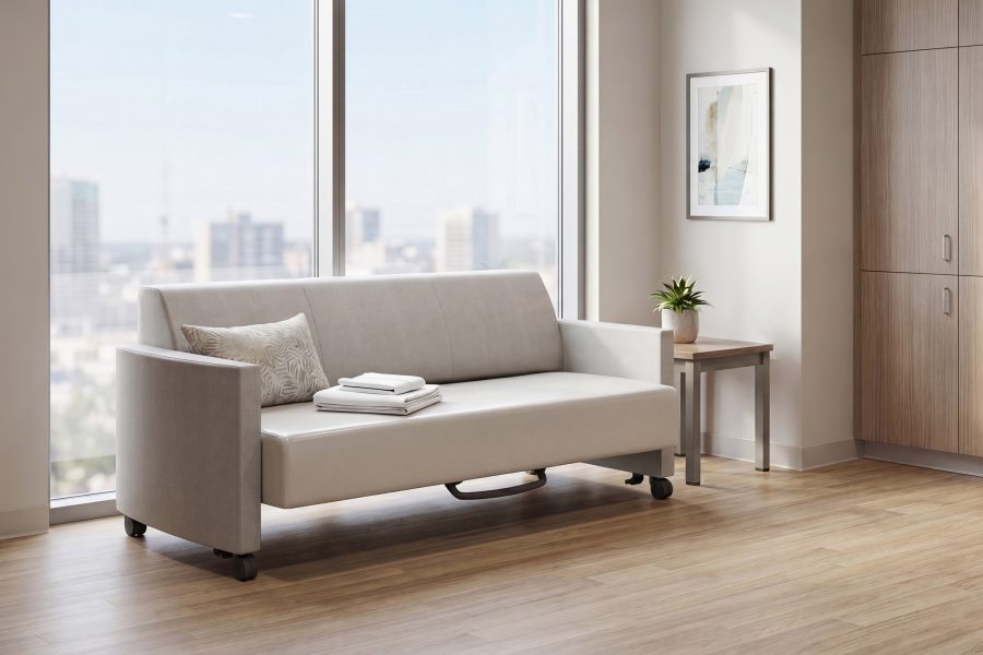 Designing-Patient-Rooms-EZ-Rest-Sleep-Sofa-(Sleep-Position)